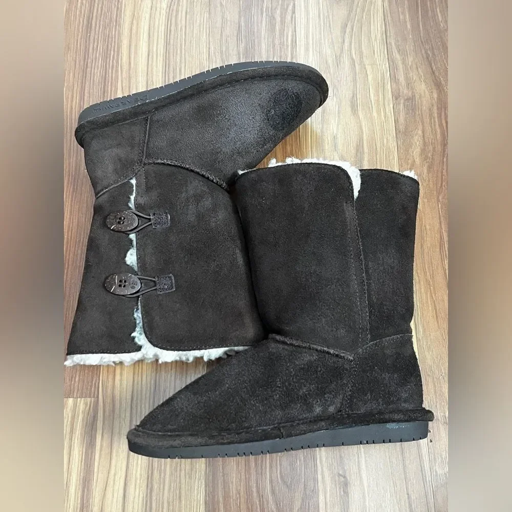 BEARPAW Lori Girls Youth Boots Chocolate Brown Size 3
